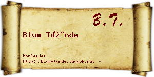 Blum Tünde névjegykártya